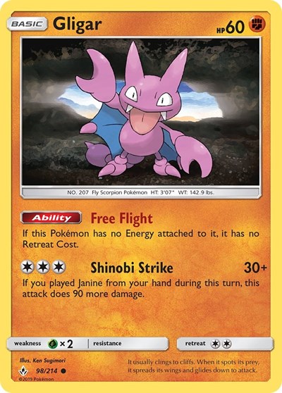 Gligar (SM - Unbroken Bonds) Near Mint Reverse Holofoil