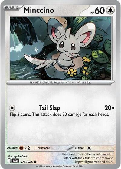 Minccino (SV: Black Bolt) Near Mint Reverse Holofoil