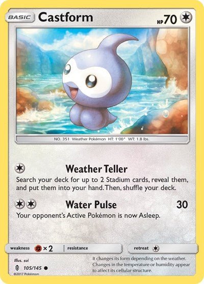 Castform (SM - Guardians Rising) Near Mint Reverse Holofoil