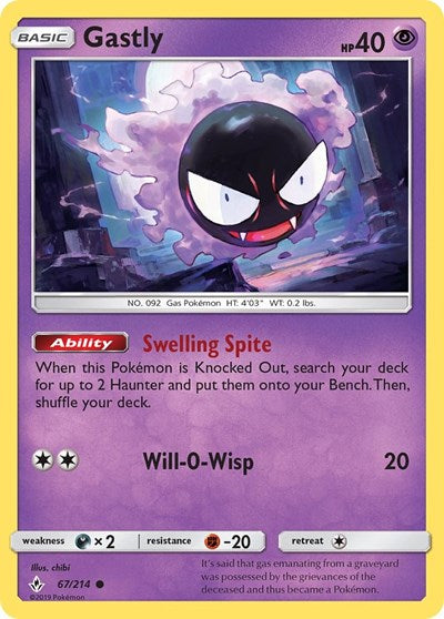 Gastly (67) (SM - Unbroken Bonds) Near Mint Reverse Holofoil
