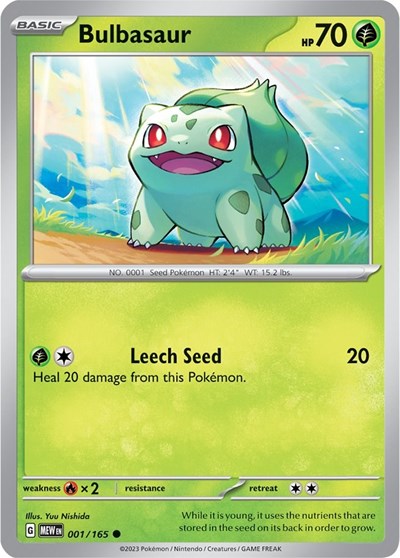 Bulbasaur - 001 (Scarlet and Violet: 151) Near Mint