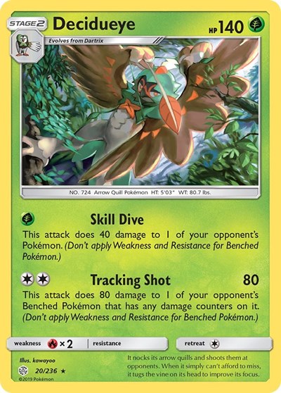 Decidueye (SM - Cosmic Eclipse) Near Mint Reverse Holofoil
