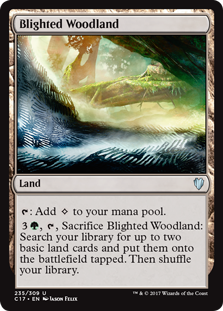 Blighted Woodland (Commander 2017) Light Play