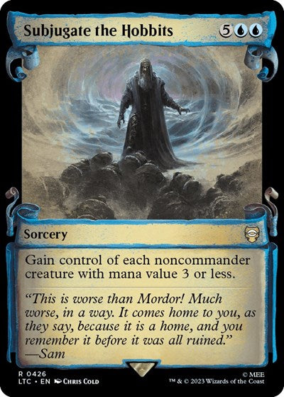Subjugate the Hobbits (Showcase Scrolls) (Commander: The Lord of the Rings: Tales of Middle-earth) Light Play Foil