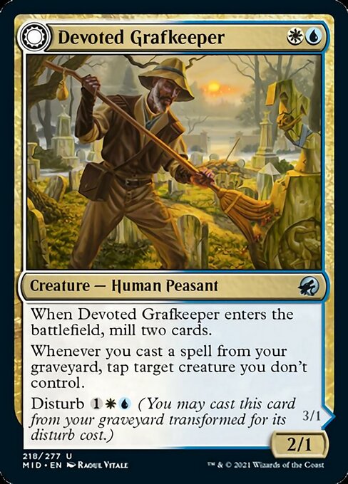 Devoted Grafkeeper / Departed Soulkeeper (Innistrad: Midnight Hunt) Light Play Foil