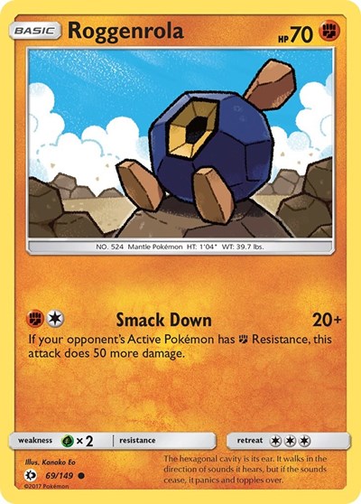 Roggenrola (SM Base Set) Near Mint Reverse Holofoil