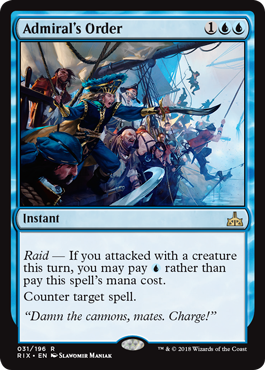 Admiral's Order (Rivals of Ixalan) Light Play