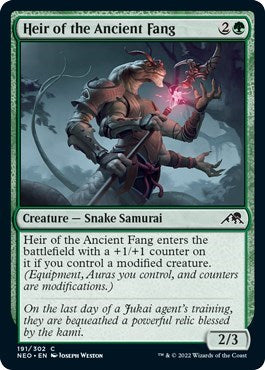 Heir of the Ancient Fang (Kamigawa: Neon Dynasty) Light Play Foil