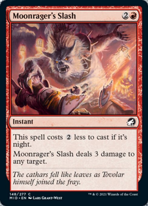 Moonrager's Slash (Innistrad: Midnight Hunt) Light Play Foil