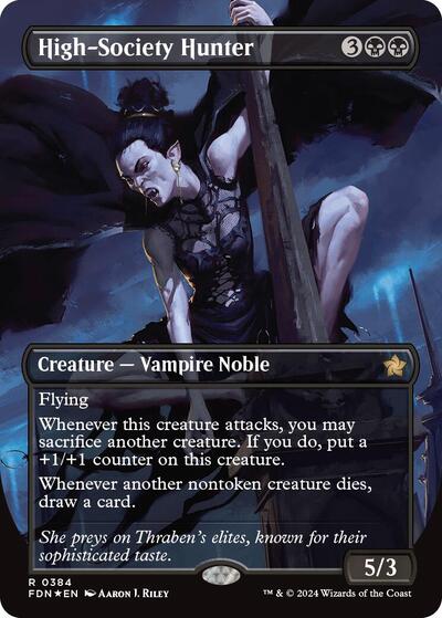 High-Society Hunter (Borderless) (Mana Foil) (Foundations) Near Mint Foil