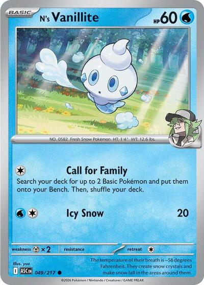 N's Vanillite (ME: Ascended Heroes) Near Mint