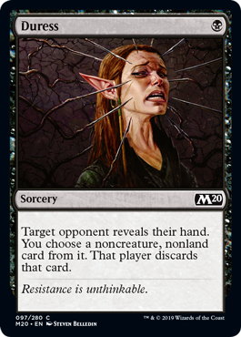 Duress (Magic 2020 Core Set) Light Play Foil