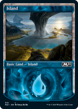 Island (310) (Showcase) (Magic 2021 Core Set) Light Play Foil
