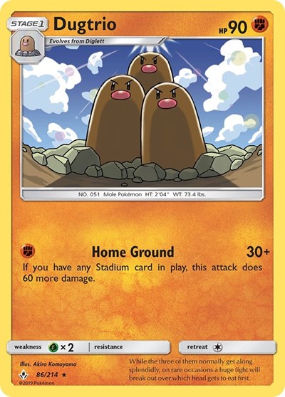 Dugtrio (SM - Unbroken Bonds) Near Mint Reverse Holofoil