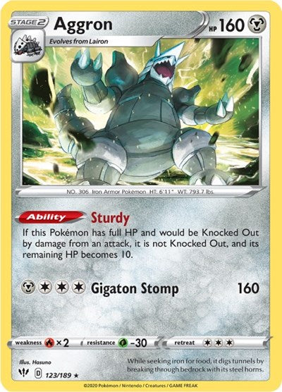 Aggron (SWSH03: Darkness Ablaze) Near Mint Reverse Holofoil