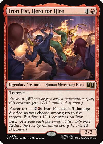 Iron Fist, Hero for Hire (Commander: Marvel Super Heroes) Near Mint Foil