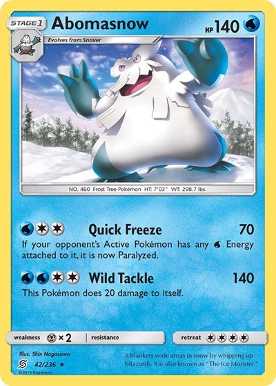 Abomasnow (SM - Unified Minds) Near Mint Reverse Holofoil