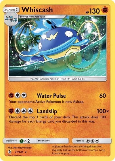 Whiscash (SM - Guardians Rising) Near Mint Reverse Holofoil