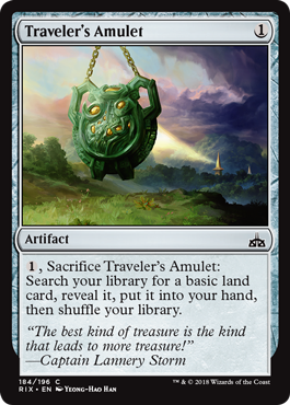 Traveler's Amulet (Rivals of Ixalan) Light Play Foil