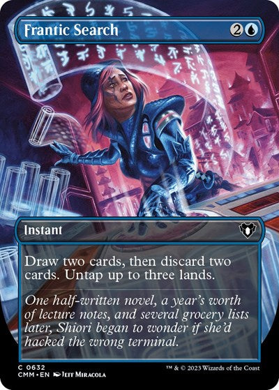 Frantic Search (Borderless) (Commander Masters) Light Play Foil