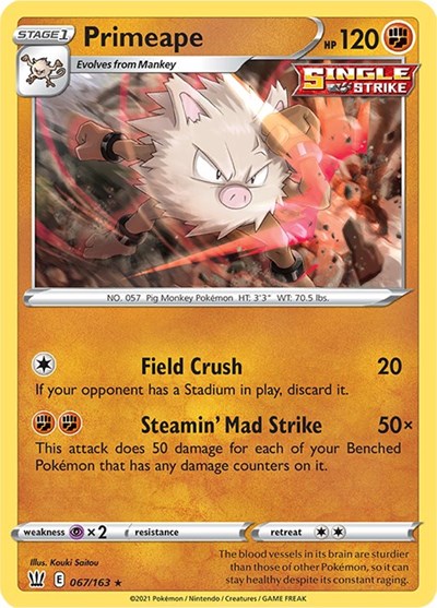 Primeape (SWSH05: Battle Styles) Near Mint Reverse Holofoil