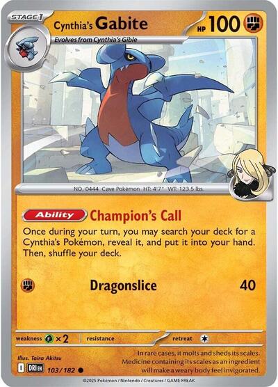 Cynthia's Gabite (SV10: Destined Rivals) Near Mint