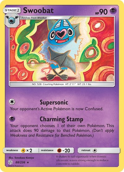 Swoobat (SM - Cosmic Eclipse) Near Mint Reverse Holofoil