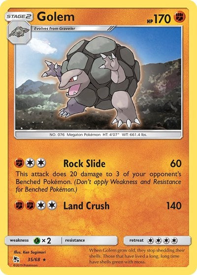 Golem (Hidden Fates) Near Mint Reverse Holofoil