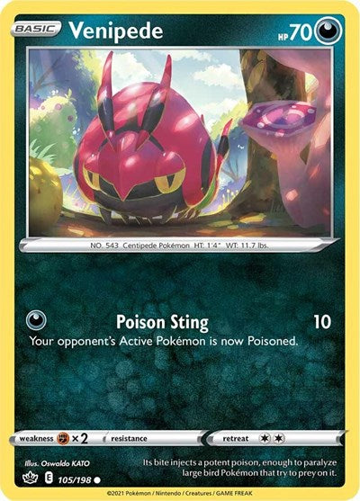 Venipede (SWSH06: Chilling Reign) Near Mint