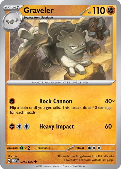 Graveler (Scarlet and Violet: 151) Near Mint Reverse Holofoil