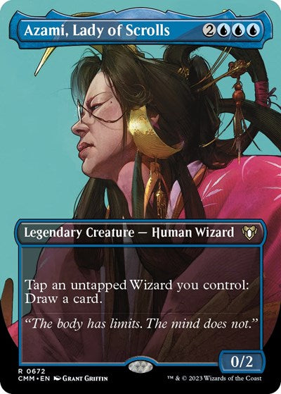 Azami, Lady of Scrolls (Borderless) (Commander Masters) Light Play Foil