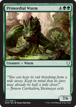 Primordial Wurm (Dominaria) Light Play Foil