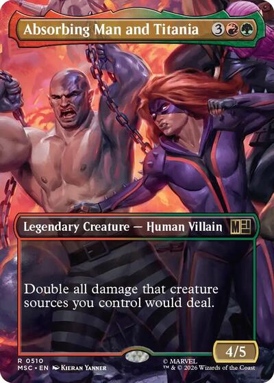 Absorbing Man and Titania (Borderless) (Commander: Marvel Super Heroes) Near Mint Foil