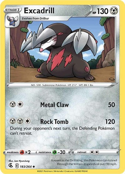 Excadrill (SWSH08: Fusion Strike) Near Mint Reverse Holofoil