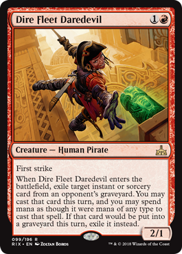 Dire Fleet Daredevil (Rivals of Ixalan) Light Play