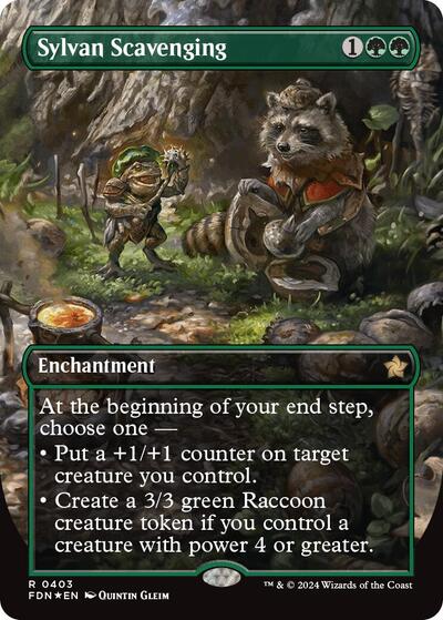 Sylvan Scavenging (Borderless) (Mana Foil) (Foundations) Near Mint Foil