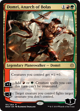 Domri, Anarch of Bolas (War of the Spark) Light Play