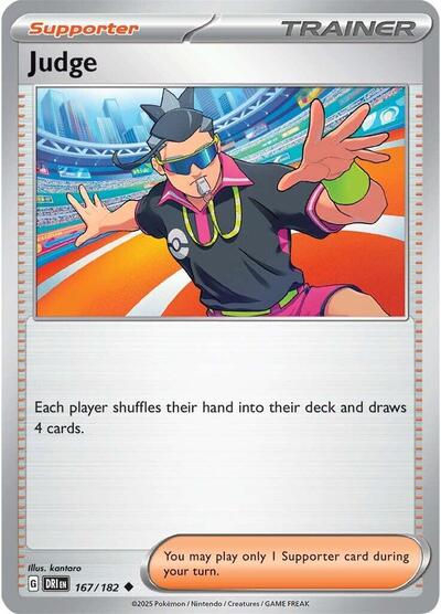 Judge - 167 (SV10: Destined Rivals) Near Mint Reverse Holofoil
