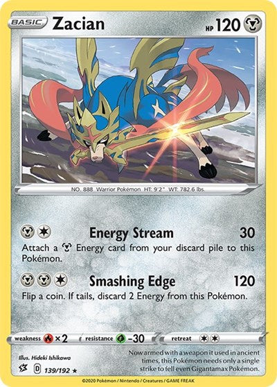 Zacian (SWSH02: Rebel Clash) Near Mint Reverse Holofoil