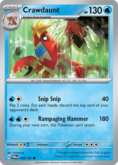 Crawdaunt (SV06: Twilight Masquerade) Near Mint