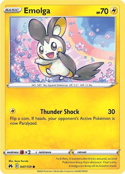 Emolga (Crown Zenith) Near Mint Reverse Holofoil