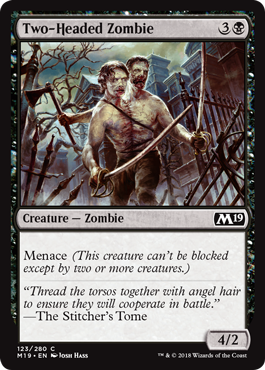 Two-Headed Zombie (Magic 2019 Core Set) Light Play Foil