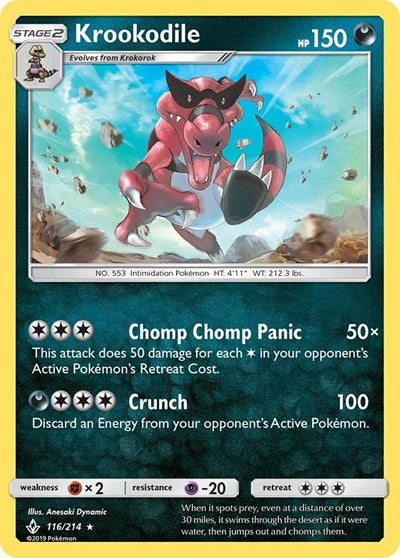 Krookodile (SM - Unbroken Bonds) Near Mint Reverse Holofoil