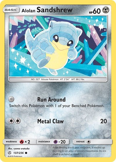 Alolan Sandshrew (SM - Cosmic Eclipse) Near Mint Reverse Holofoil