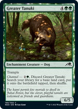 Greater Tanuki (Kamigawa: Neon Dynasty) Light Play Foil