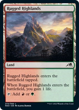 Rugged Highlands (Kamigawa: Neon Dynasty) Near Mint Foil
