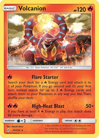 Volcanion (SM - Unbroken Bonds) Near Mint Reverse Holofoil