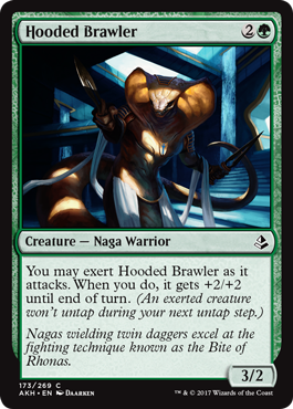 Hooded Brawler (Amonkhet) Light Play Foil