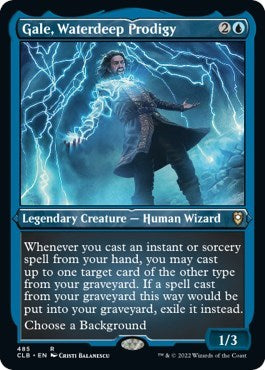 Gale, Waterdeep Prodigy (Etched Foil) (Commander Legends: Battle for Baldur's Gate) Light Play Foil