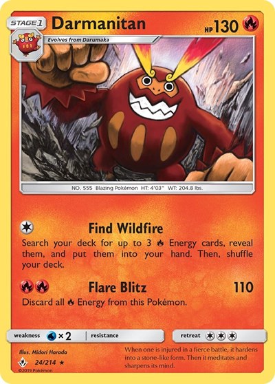 Darmanitan (SM - Unbroken Bonds) Near Mint Reverse Holofoil